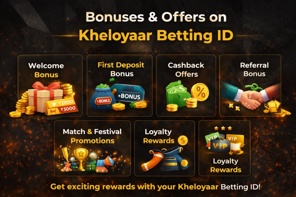 Kheloyaar Betting ID bonuses and offers including welcome bonus cashback referral and loyalty rewards