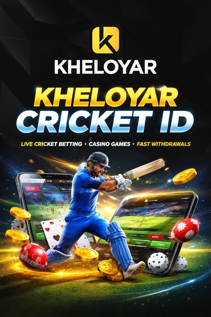 Kheloyaar Cricket ID live cricket betting platform with mobile app, casino games, and online sports betting interface