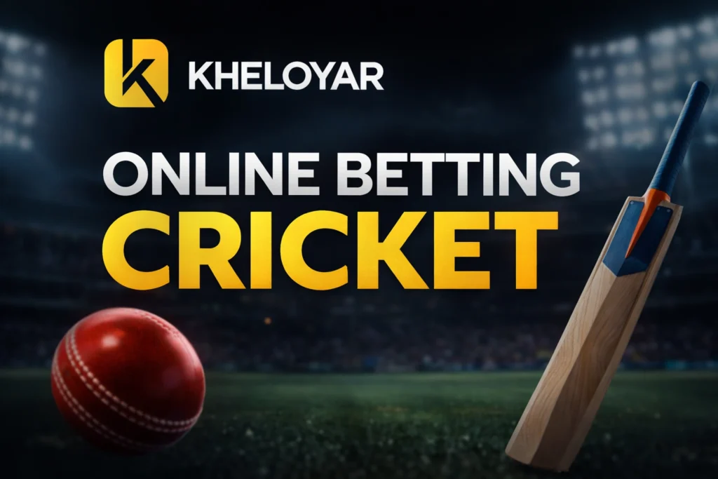 Online betting cricket platform Kheloyar app banner for live cricket betting and sports wagering