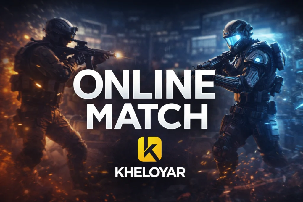 Online match gaming interface with Kheloyar logo representing digital competitive gameplay