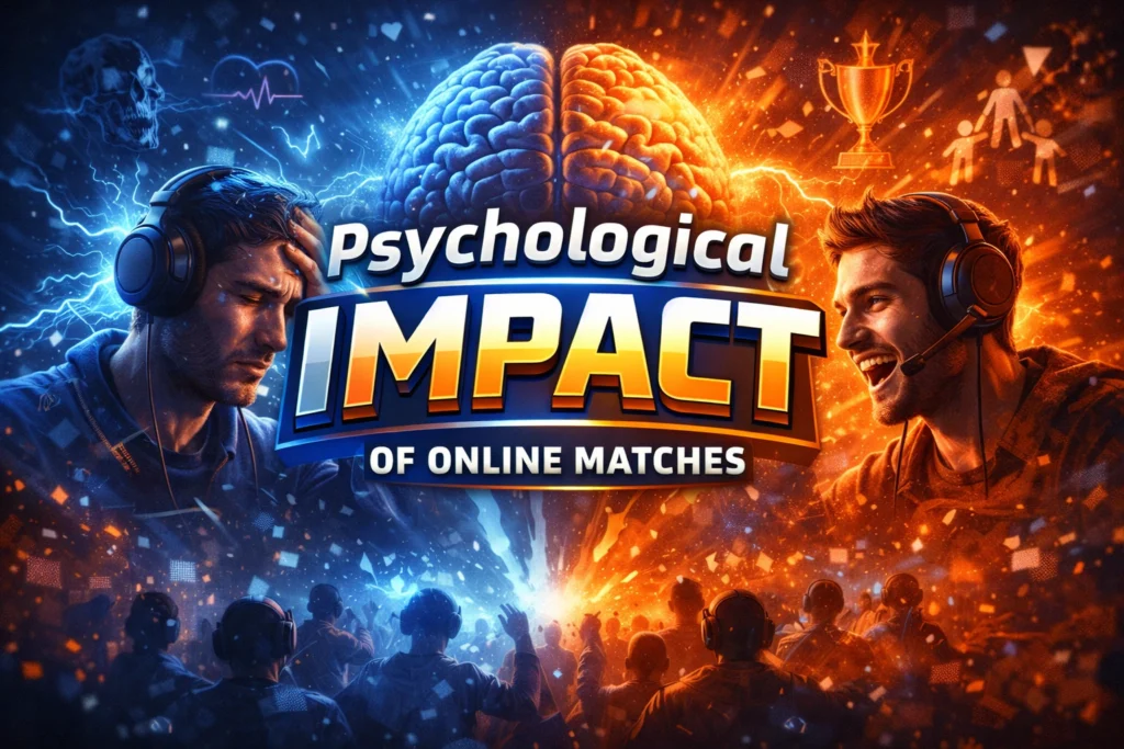 Psychological impact of online matches showing emotional reactions of gamers during competitive gameplay