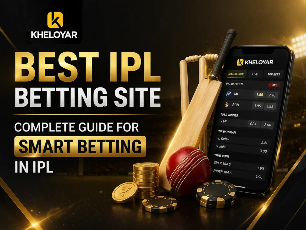 Best IPL Betting Site Kheloyar complete guide for smart IPL betting with cricket bat ball and betting app