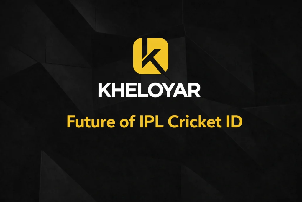 Future of IPL Cricket ID with KheloYar logo on dark modern background