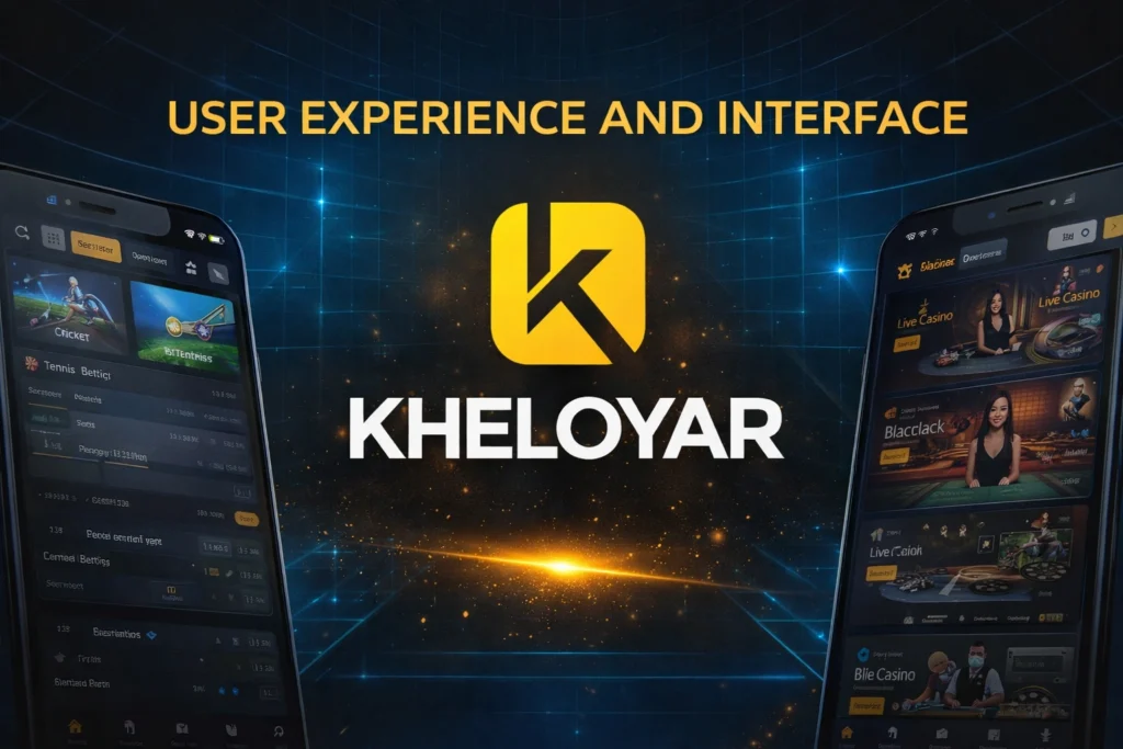 Kheloyaar betting platform user experience and interface design with logo